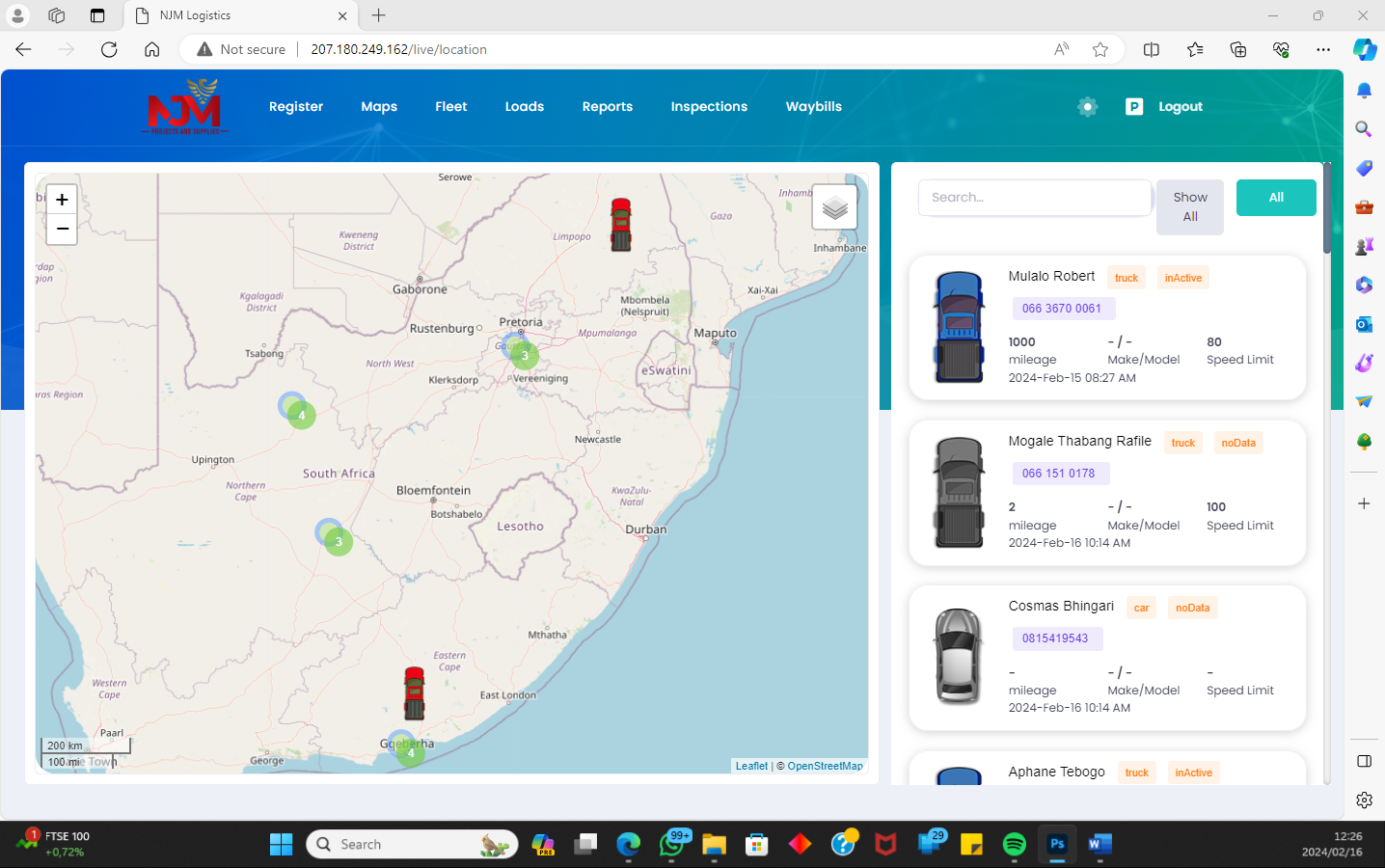 Live tracking